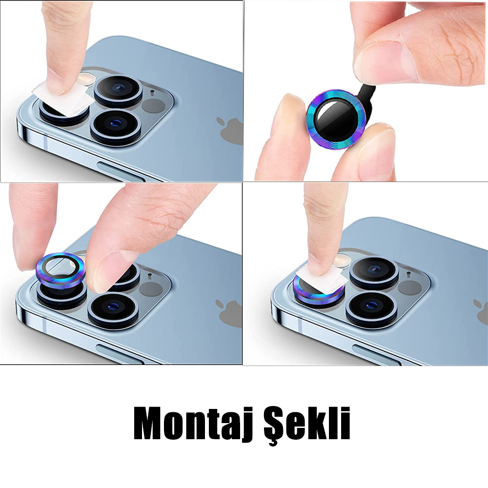Apple iPhone 14 Pro Mercek Lens Kamera Koruyucu SİYAH Apple iPhone 14 Pro Mercek Lens Kamera Koruyucu SİYAH