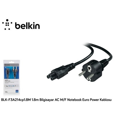 Belkin Notebook Laptop Adaptör Şarj Yonca Power Kablosu 1.8m Belkin Notebook Laptop Adaptör Şarj Yonca Power Kablosu 1.8m