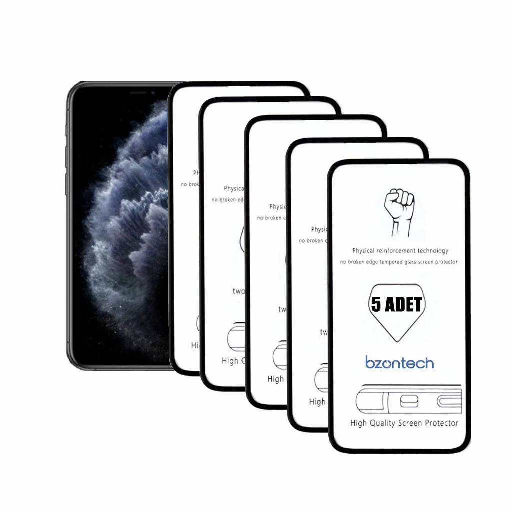 Bzontech iPhone 11 Pro ile Uyumlu Ekran Koruyucu Tam Kaplayan 5li Set Bzontech iPhone 11 Pro ile Uyumlu Ekran Koruyucu Tam Kaplayan 5li Set