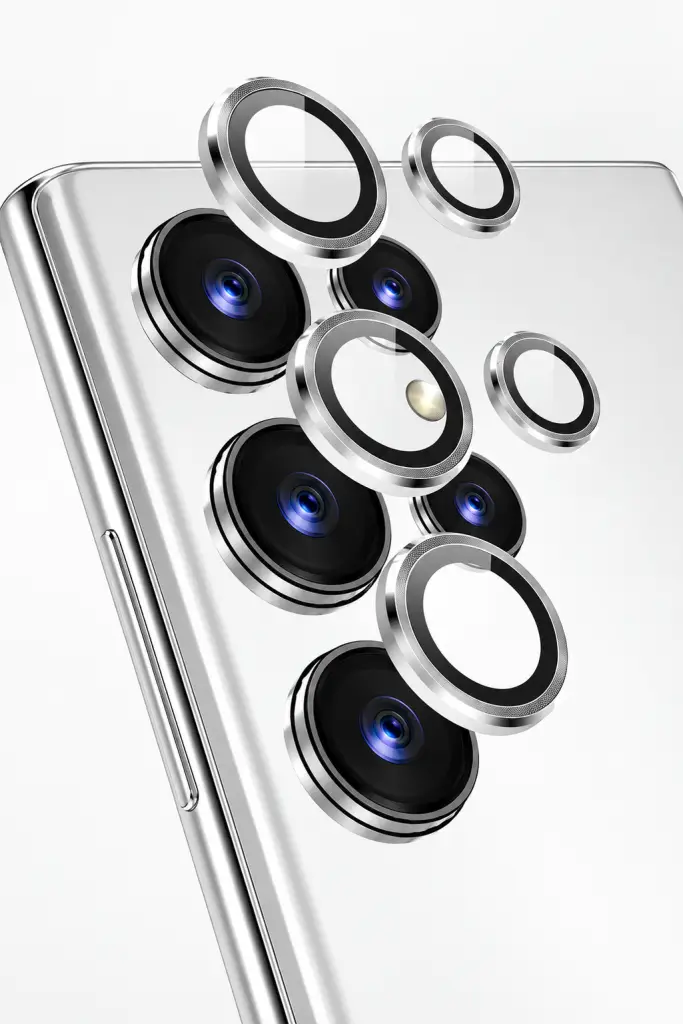Samsung Galaxy S24 Ultra Uyumlu Kamera Koruyucu Gümüş