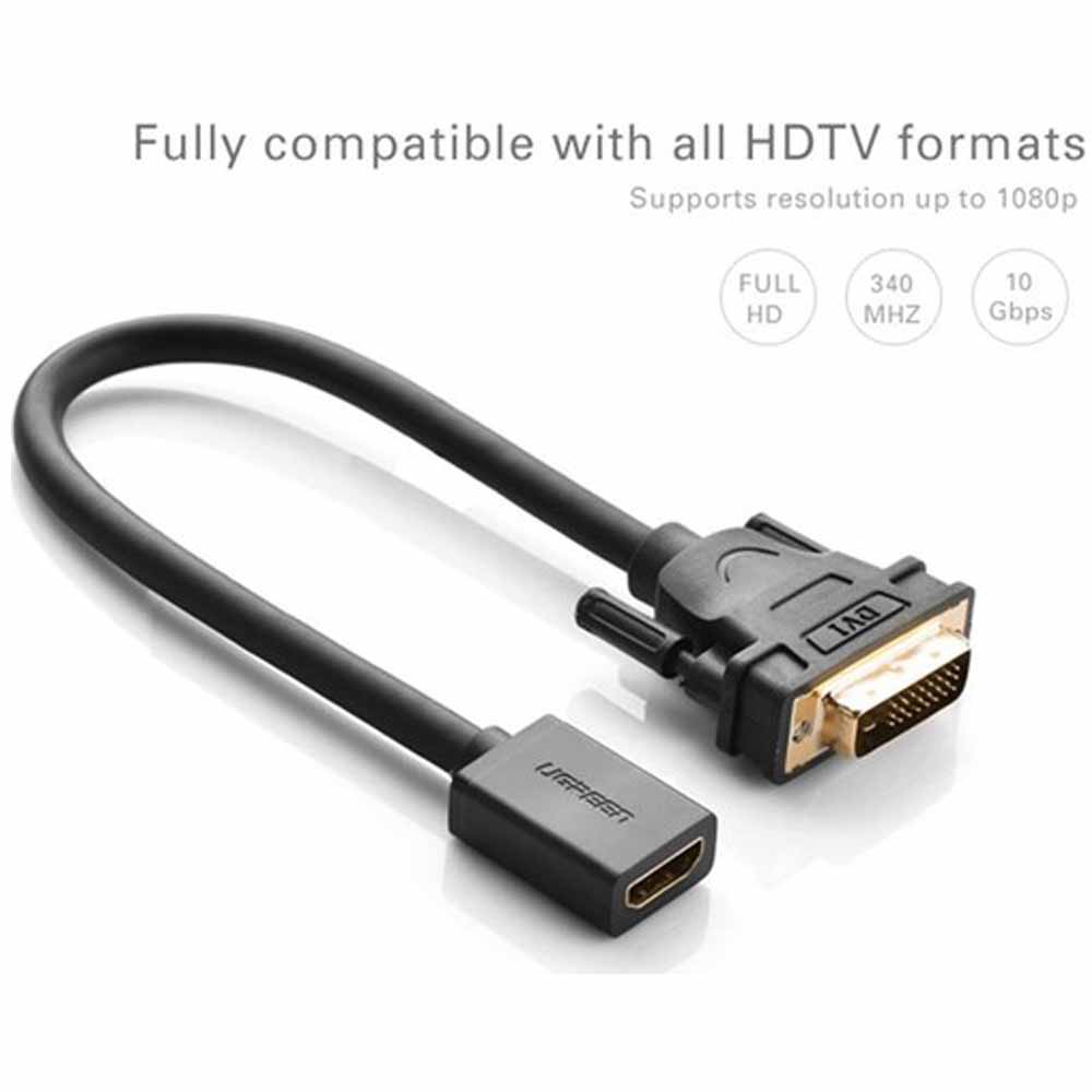 Ugreen 20118 DVI To HDMI Dönüştürücü Görüntü Aktarma Kablosu Ugreen 20118 DVI To HDMI Dönüştürücü Görüntü Aktarma Kablosu