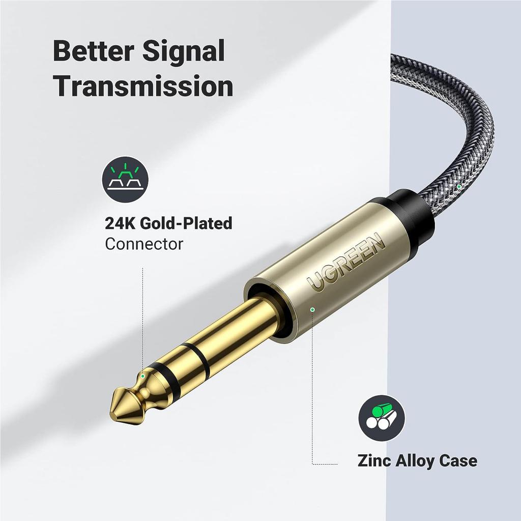 Ugreen 3.5 a 6.5 Çevirici Amplifikatör CD Çalar Hoparlör Gold 1 Metre Ugreen 3.5 a 6.5 Çevirici Amplifikatör CD Çalar Hoparlör Gold 1 Metre