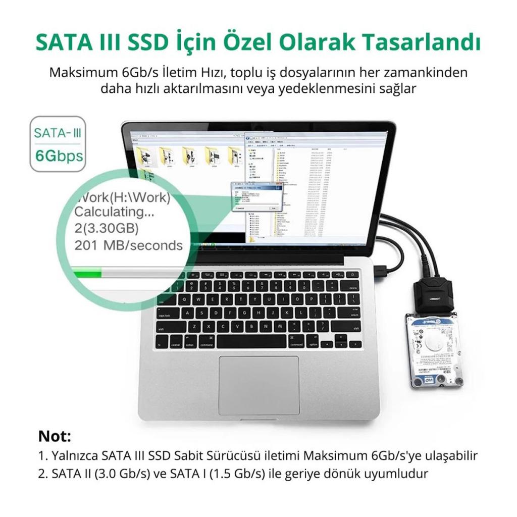 Ugreen Usb 3.0 Sata Iıı Dönüştürücü Adaptör Ugreen Usb 3.0 Sata Iıı Dönüştürücü Adaptör
