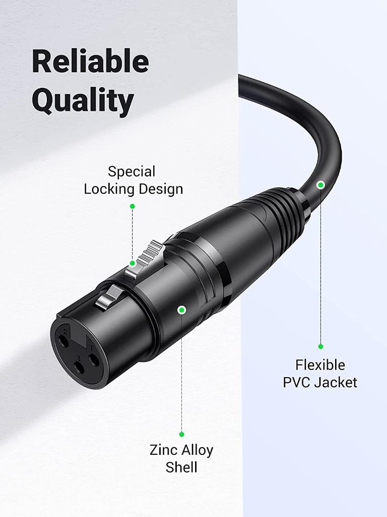 Ugreen XLR Kablo Erkek Dişi Mikrofon Kablosu 5M Ugreen XLR Kablo Erkek Dişi Mikrofon Kablosu 5M